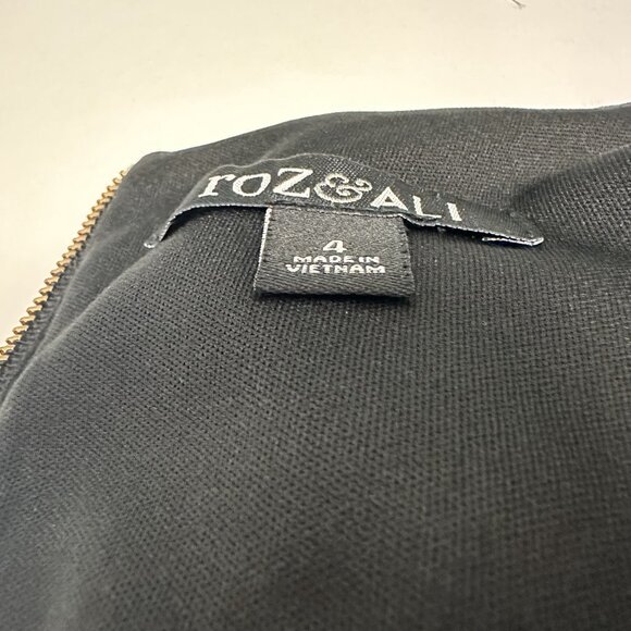 Roz & Ali Woman's Size 4 Red Dress Black Velvet Paisley Design Party Cocktail - Picture 5 of 8